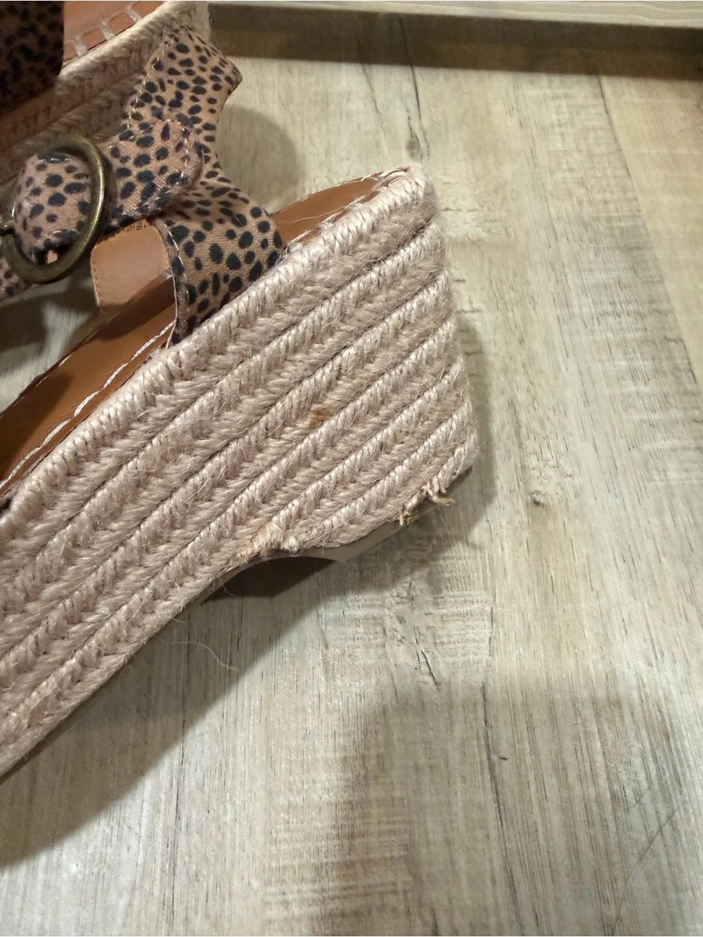 Universal Thread Leopard-Print Espadrille Wedge Sandals - Brown/Black